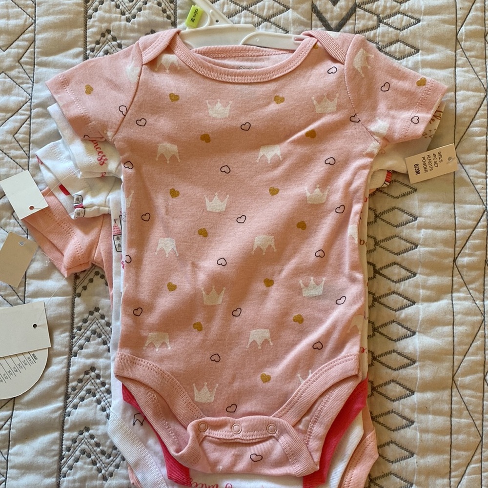 Koala Baby 4Pk Princess Bodysuits‎ | 0-3 Month - Picture 5 of 6